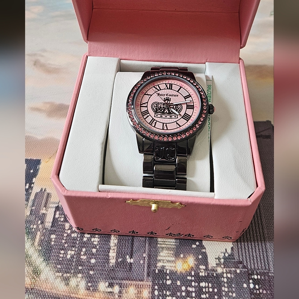 Juicy Couture Pink Crystal Accent Women's Watch - Picture 6 of 11